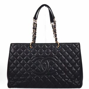 CHANEL Black Quilted Shoulder Bag with Chain Straps